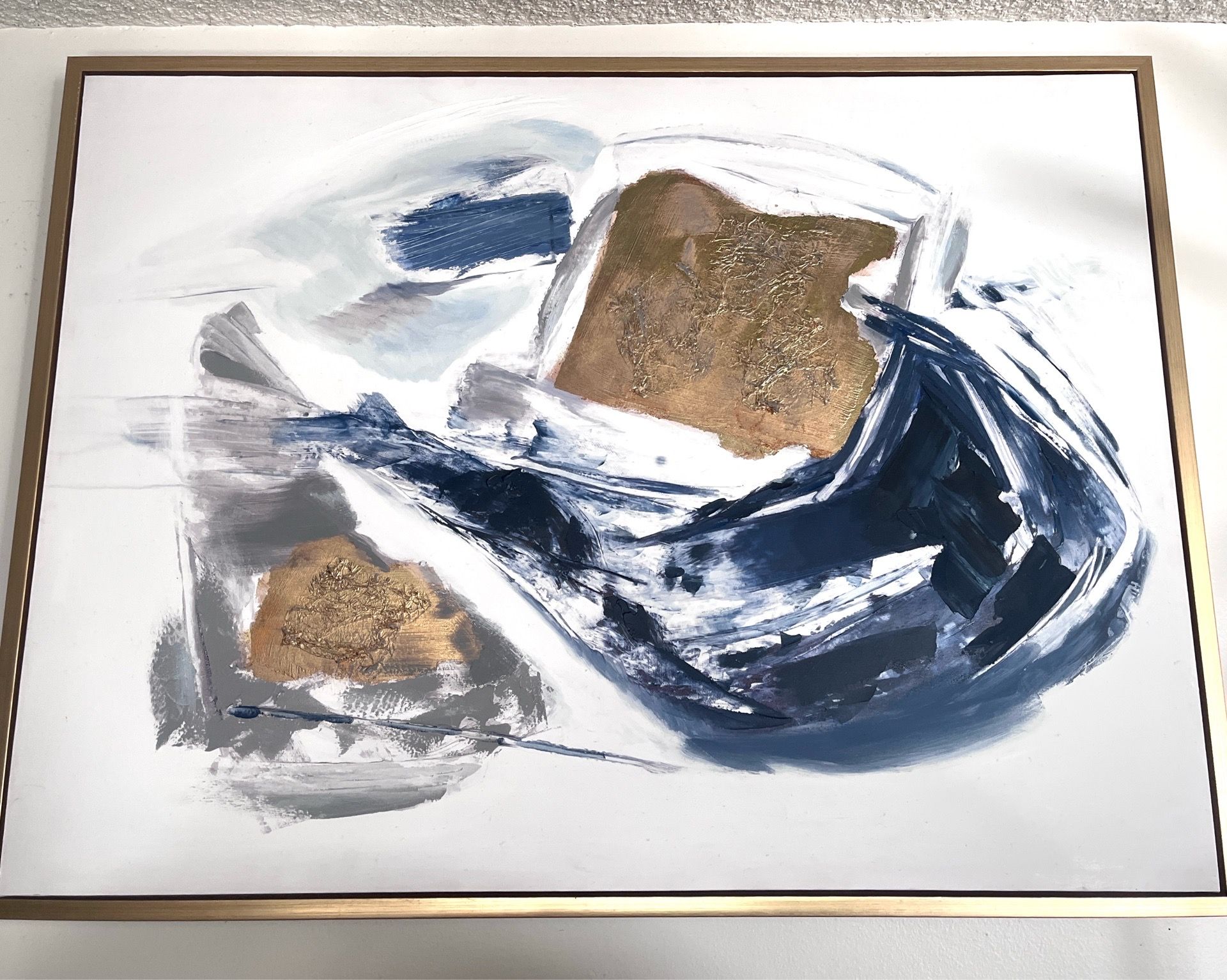 Gorgeous modern art piece in gold frame (large)