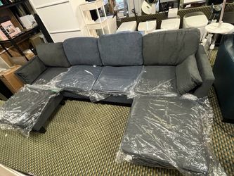 104-inch modular sofa, convertible into a U-shaped sofa, suitable for living rooms, modern 6-seat modular sofa with a movable ottoman, chenille fabric