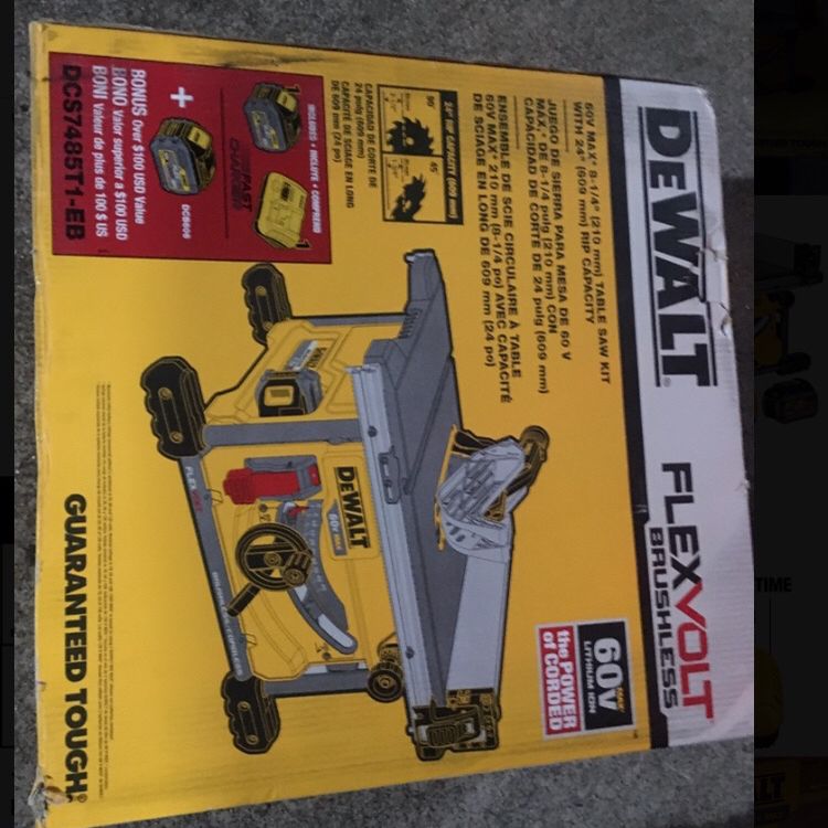 Dewalt DCS7485T1-EB FLEXVOLT Cordless/Brushless Table Saw (comes with  batteries  Fast Charger!!) for Sale in Nashville, TN OfferUp