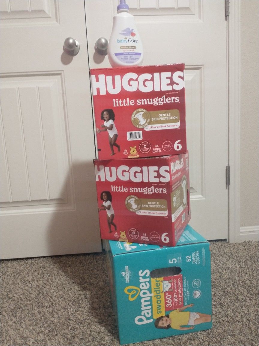 Diapers Huggies and Pampers