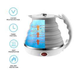 Food Grade Silicone Portable Collapsible Electric Travel Kettle