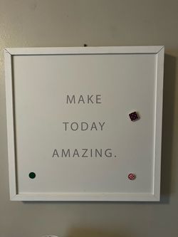 White Framed Magnetic Whiteboard with Quote