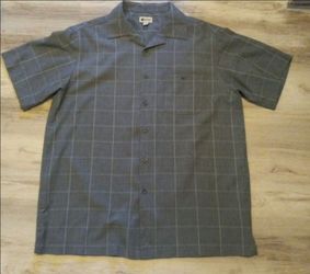 Haggard Clothing Mens Dress Shirt L Grey Short Sleeve