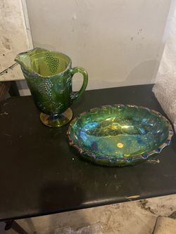 Vintage Blue Carnival Dishware 