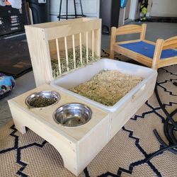 Bunny Rabbit STUFF--Special Feed Box, Bed, Grooming Tools, Food