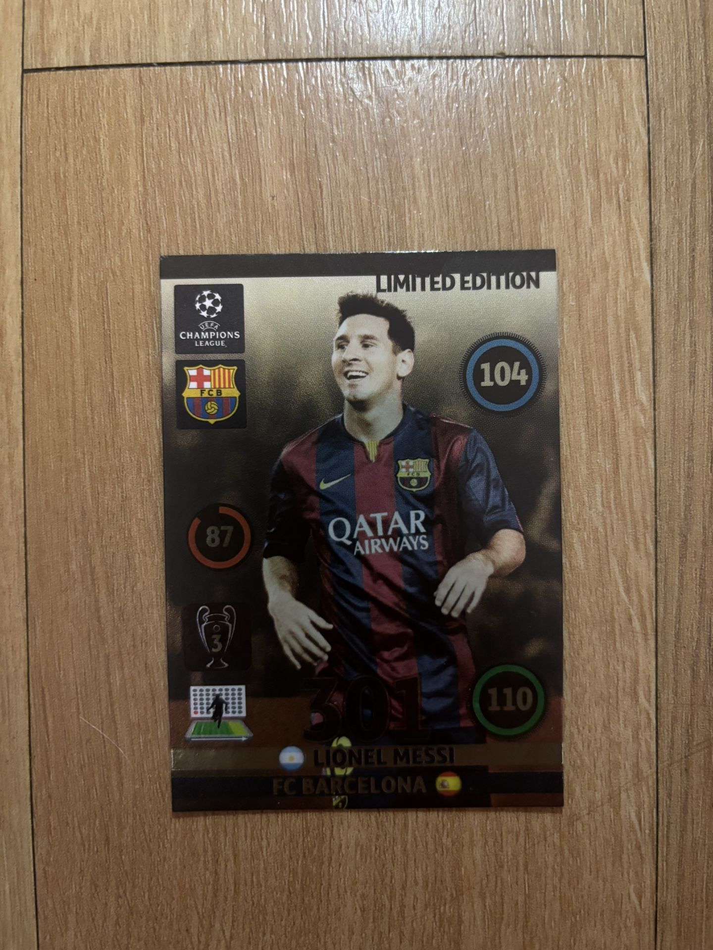 2014-15 Panini Adrenalyn XL UEFA Champions League Limited Edition Lionel Messi