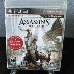PS3: Assassin's Creed III Video Game