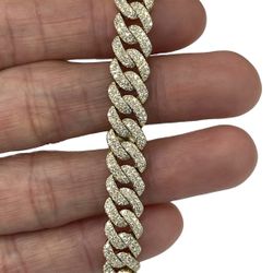 Diamond And Golden Cuban Link Bracelet 6mm 6”-7.5”