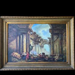 Nice Original Oil Painting On Canvas With The Gold Frame