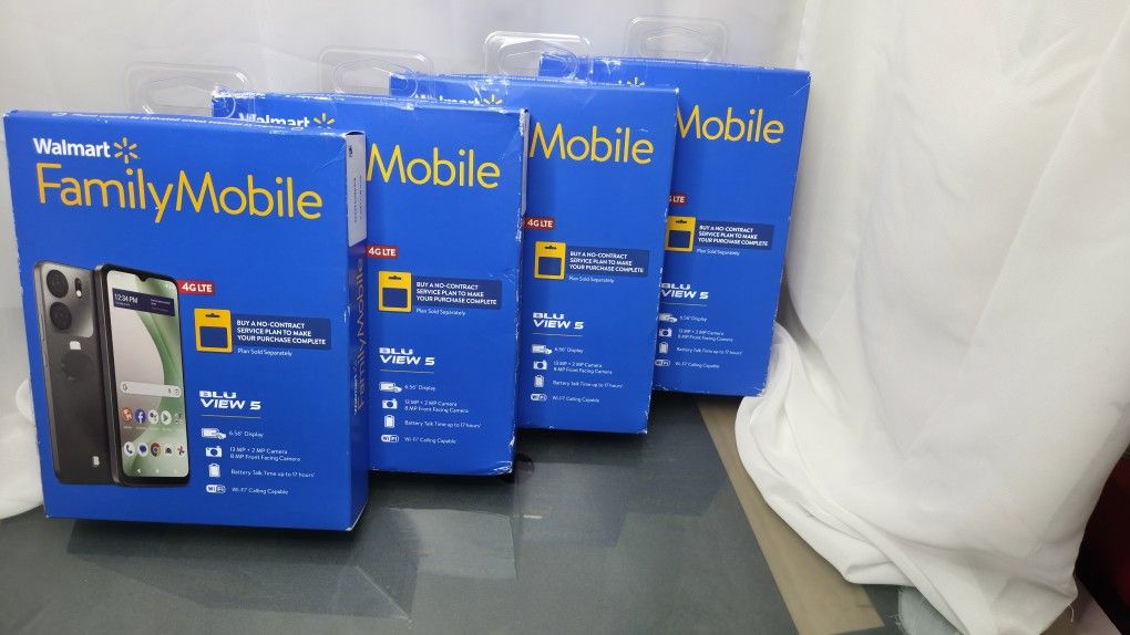 4x Blu View 5 B160V 64GB 3GB Walmart Family Mobile Locked Space Gray New Sealed