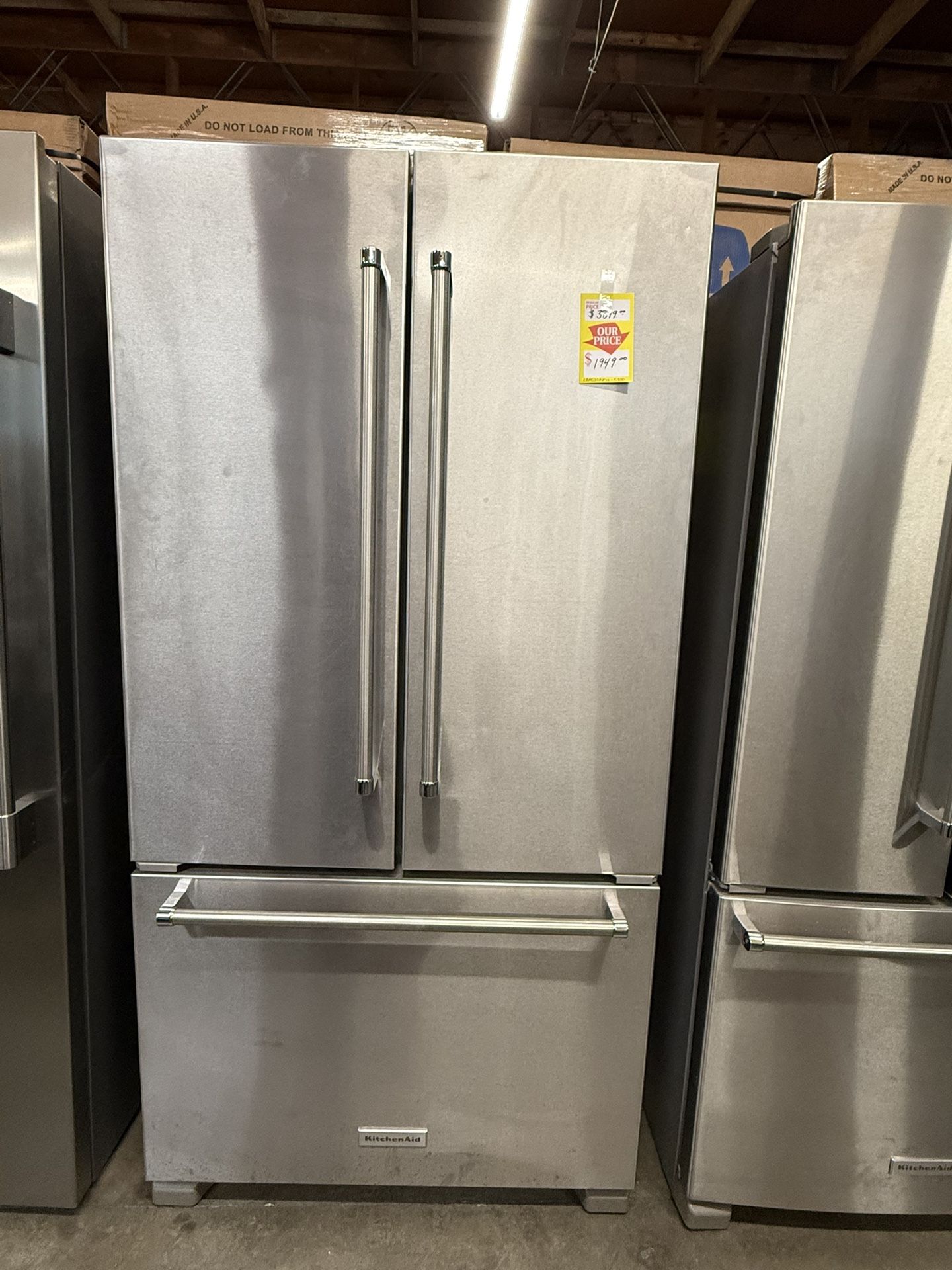 KitchenAid 36 in. 21.9 Cu. Ft. Stainless Steel Counter Depth French Door Refrigerator