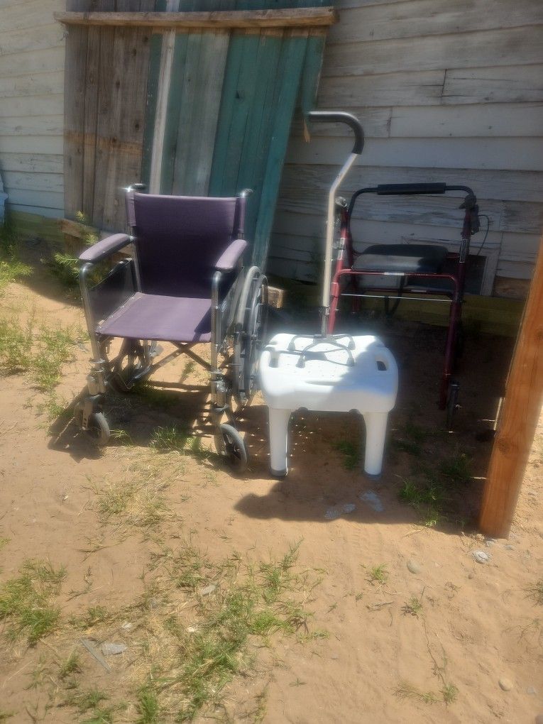 Wheel Chair, Walker, Cane, Shower Bench