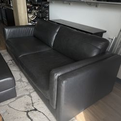 Amiata Modern Leather Match Sofa + ottoman
