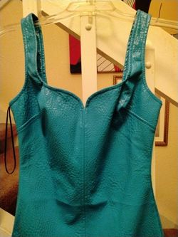 BRAND NEW Fashion NOVA Blue Faux Mini Leather Dress 