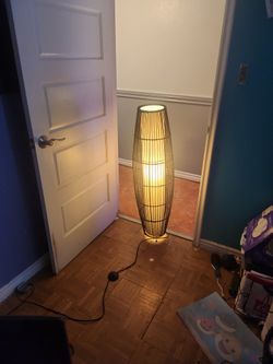 Floor Lamp Wood Black Boho 