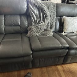 Leather Gray Couch