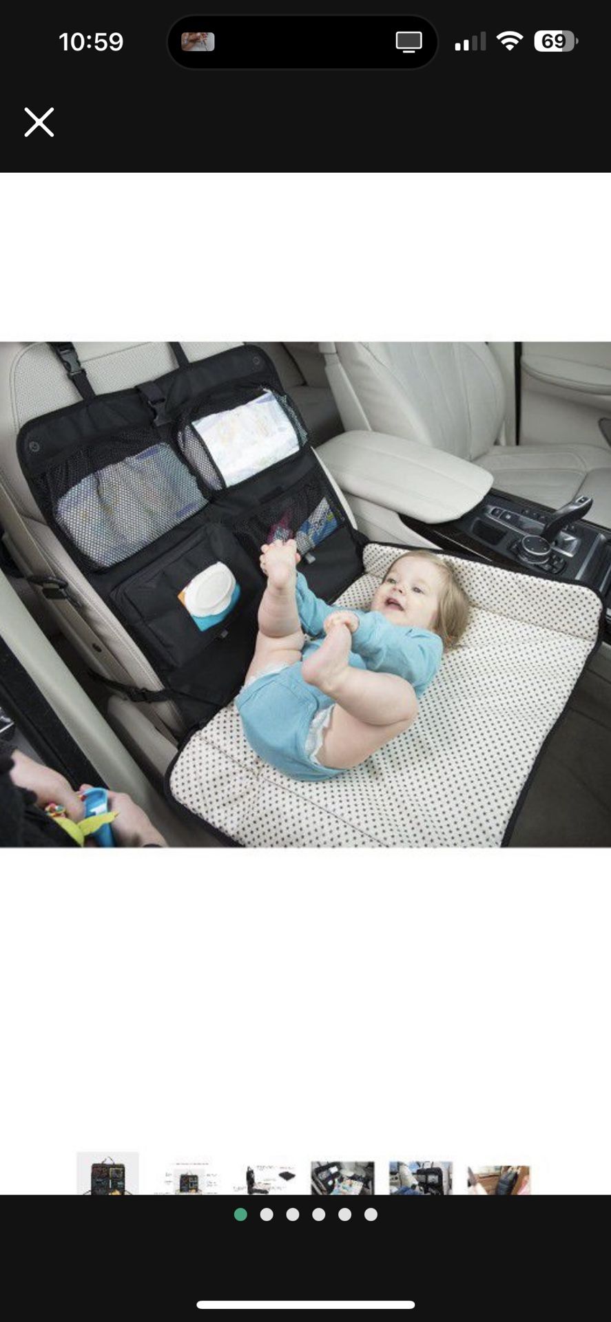 BRAND NEW, Beanko Baby | Diaper Changing Station for Your Car | Portable, Waterproof, Detachable, Toy Loops, 4 Pockets, Wet Wipes Holder, Tummy Time M