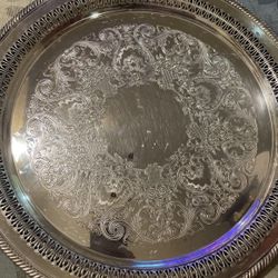 Vintage wm Rogers Silver Plated  Serving Tray