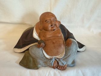 Vintage Ceramic Hotei Laughing Buddha Statue