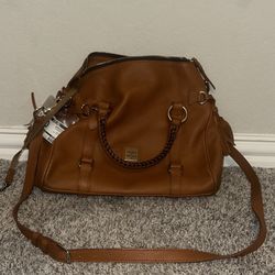 Dooney Bourke Large Zip Crossbody Florentine Leather, Light Brown