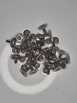 43 RAU Silver Single Cap Tubular Rivets 3/8 in Leathercraft Hardware