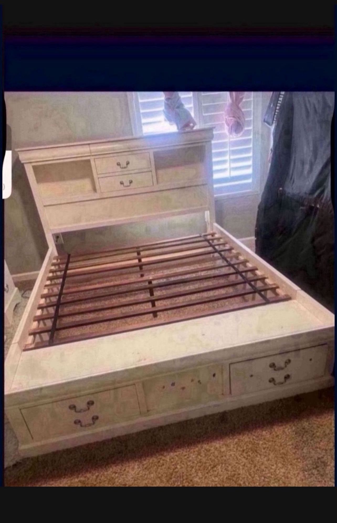 Queen Bed Frame White $400