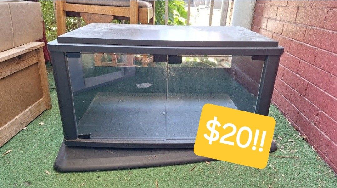 Entertainment Center! Pivots, Glass Cabinet
