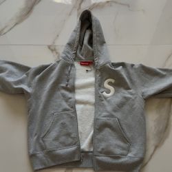 SUPREME gray zipup size SMALL