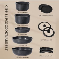 GIPP Ceramic Pots And Pans Set Nonstick 