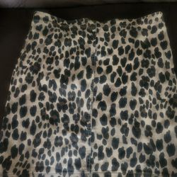 Leopard MINII Skirt Zipper In Front 2 Side Pockets
