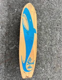 Nash Surfboards SHARK Wood Skateboard Metal Wheels XLNT Condition
