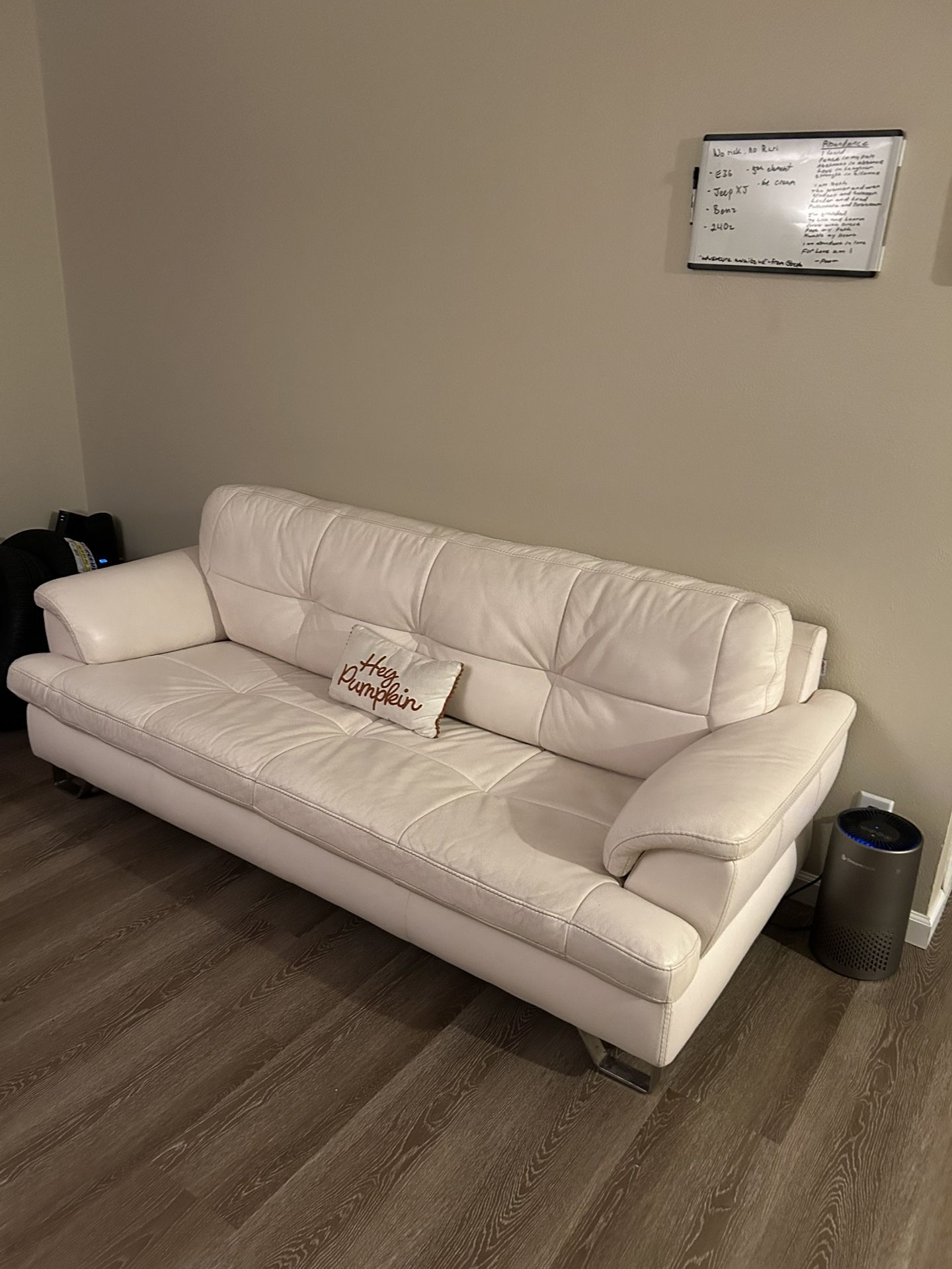 Ashley Furniture White Leather Couch