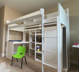 Twin size wood loft bed
