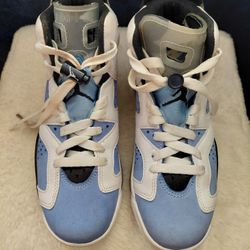 JORDAN 6 RETRO, White and Blue Sneakers US size 4.5 pre-owned $70
