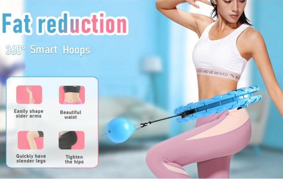 34 Knots Weighted Workout Hoop Plus Size, Smart Waist Exercise Ring~Adult~Hula Hoop type~Fun