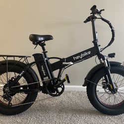 Heybike Electric Bike Mars 800W Peak Power With Saddle Bag, Helmet, Pump, and Kryptonite U-Lock
