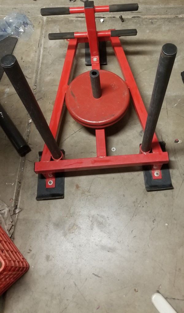 Workout Sled w/ 100 lbs of Weight Plates crossfit for Sale