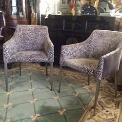 Set 2 Dining Chairs Velvet Chrome 