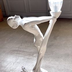 European  Art Collection  Accent  Lamp, 25” Height,  and  14” Wide Angle