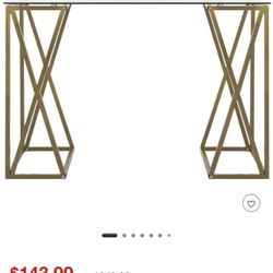 Glass Desk with gold hardware