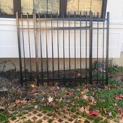 Two 60” By 60” Black Aluminum Fence Gates