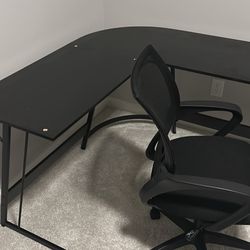L Shaped desk With Chair 