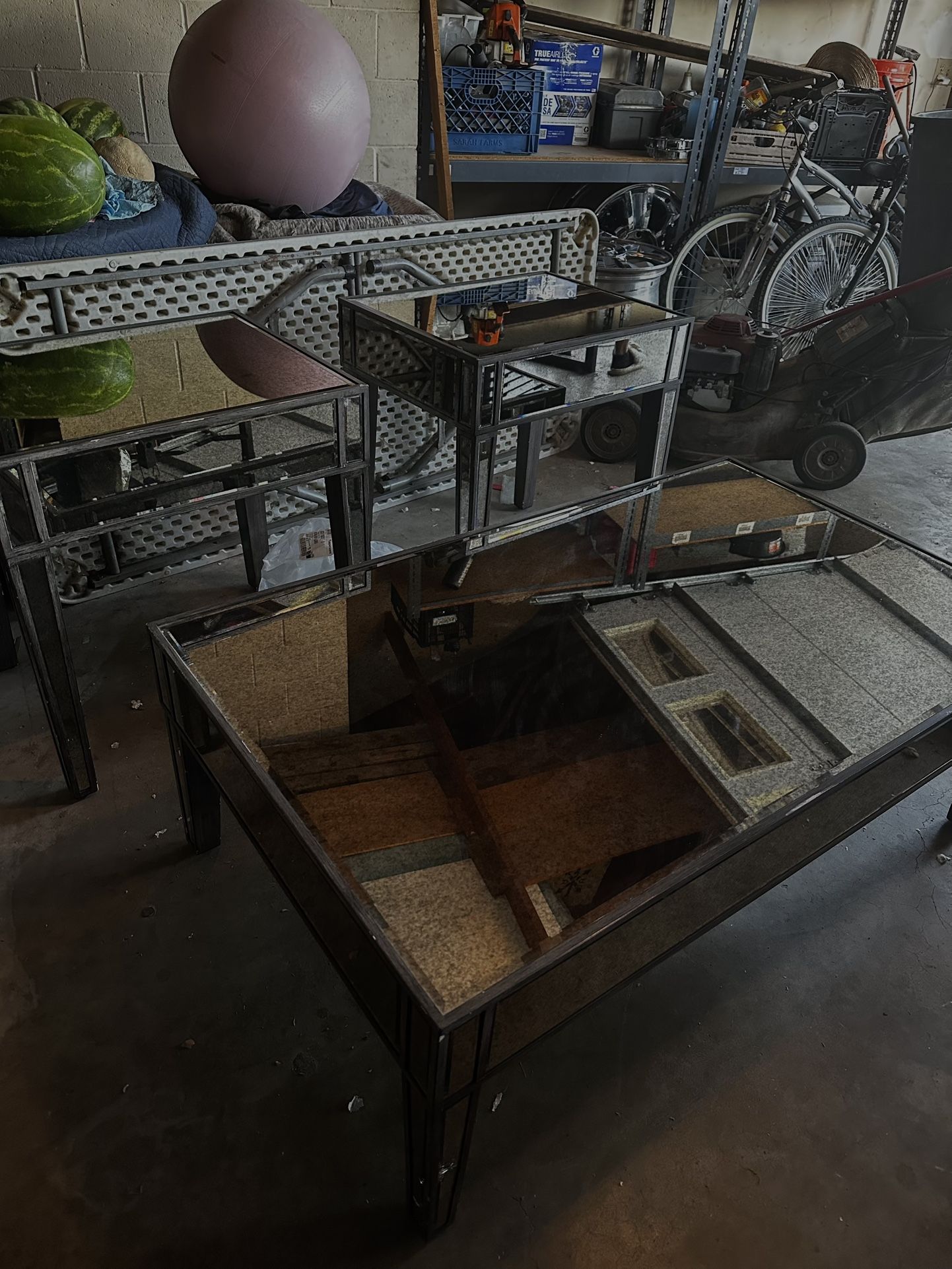 Glass/Mirror Coffee And End Tables