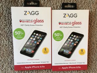 Two Zagg iPhone 6/6s/7 screen covers