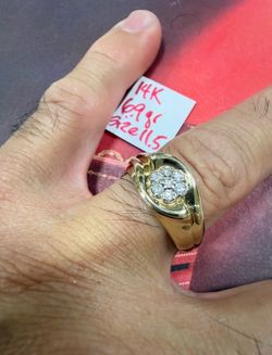 14K Solid Gold Ring For Wedding NATURAL DIAMONDS 💎 STONES 6.9Gr Size 11.5