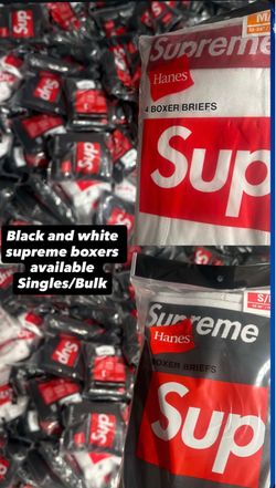 Black and white supreme socks