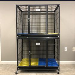 2-Brand-New 37” HD Dog Kennel Cage With Dura Floors 