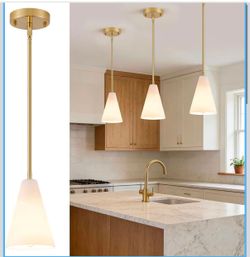 3-Pack White Glass Pendant Lights