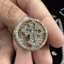 10k Natural Cross Ring