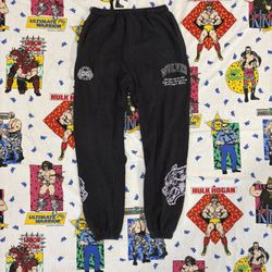 Darc Sport Wolves Club Men's Sweatpants Stitched Printed Wolf Head Logo Size S/M